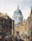 St Paul's Cathedral from St Martin's-le-Grand by Thomas Girtin